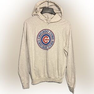 Chicago Cubs 1989 Garan Long Sleeve Hooded Shirt Sz Large Light Gray